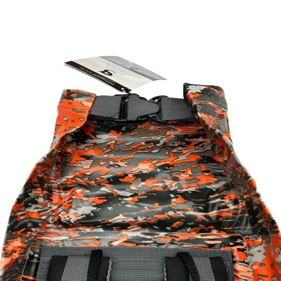GECOBRANDS Hydroner 20L Camo Dry Bag Waterproof Backpack Orange-Gray Roll Top Backpacks